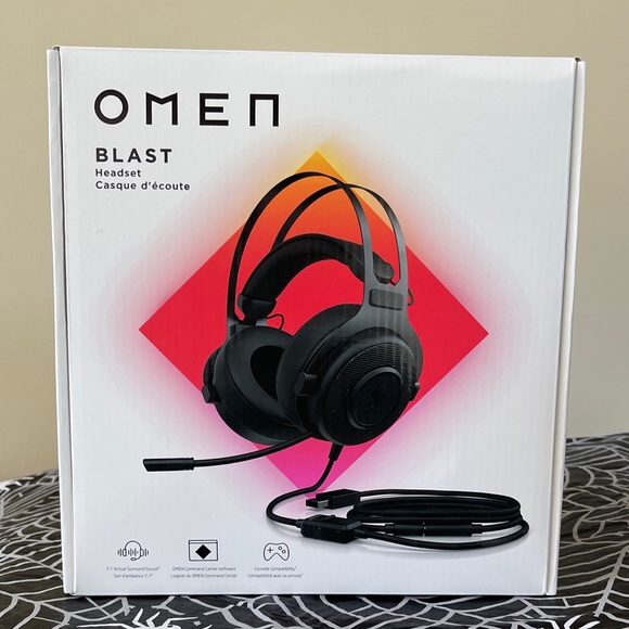 HP Omen Blast Headset Padded Gaming Headphones with Mic, Mute